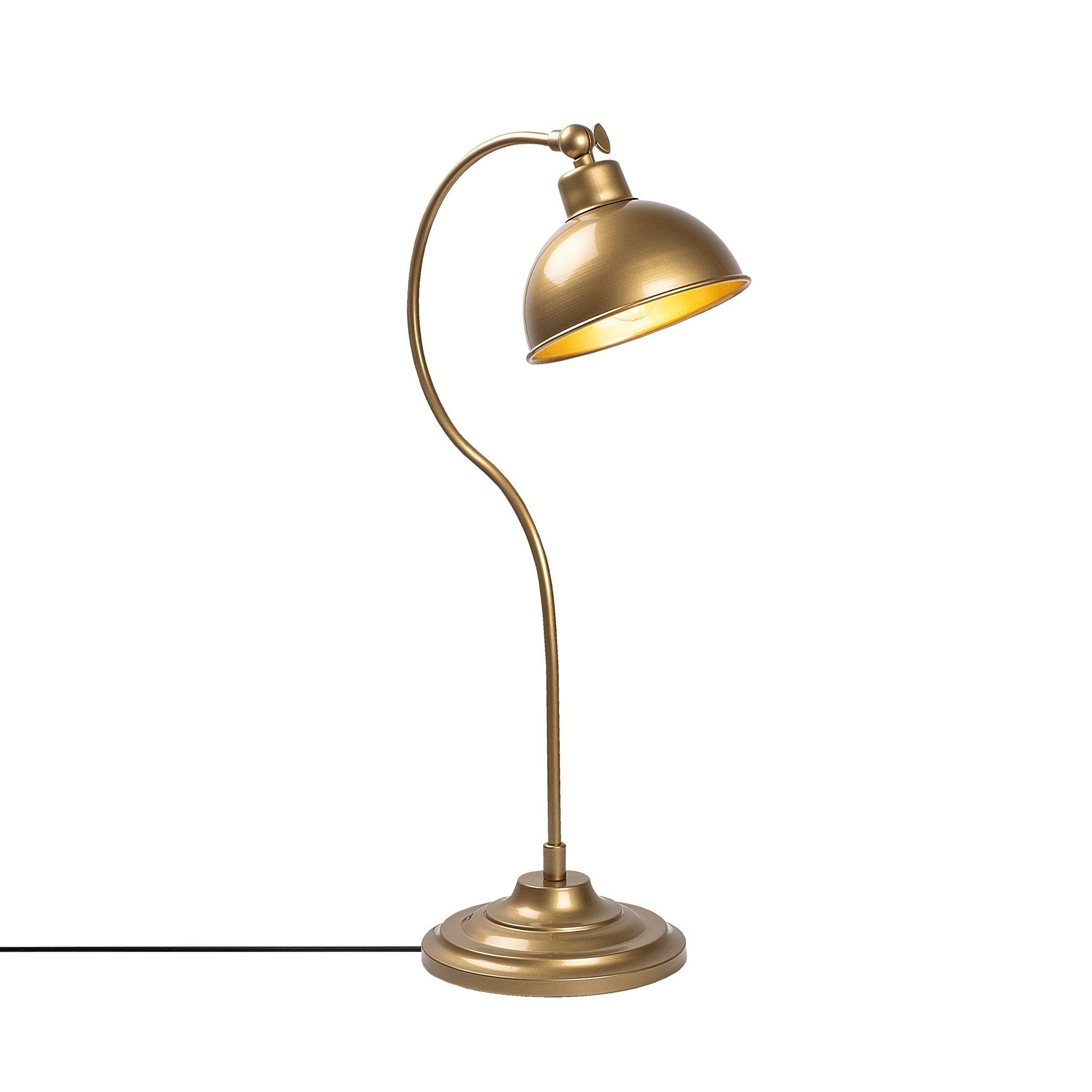 Opviq Schreibtischlampe Konika FLG, Gold, 19 Metallkörper x x 29 cm, 58