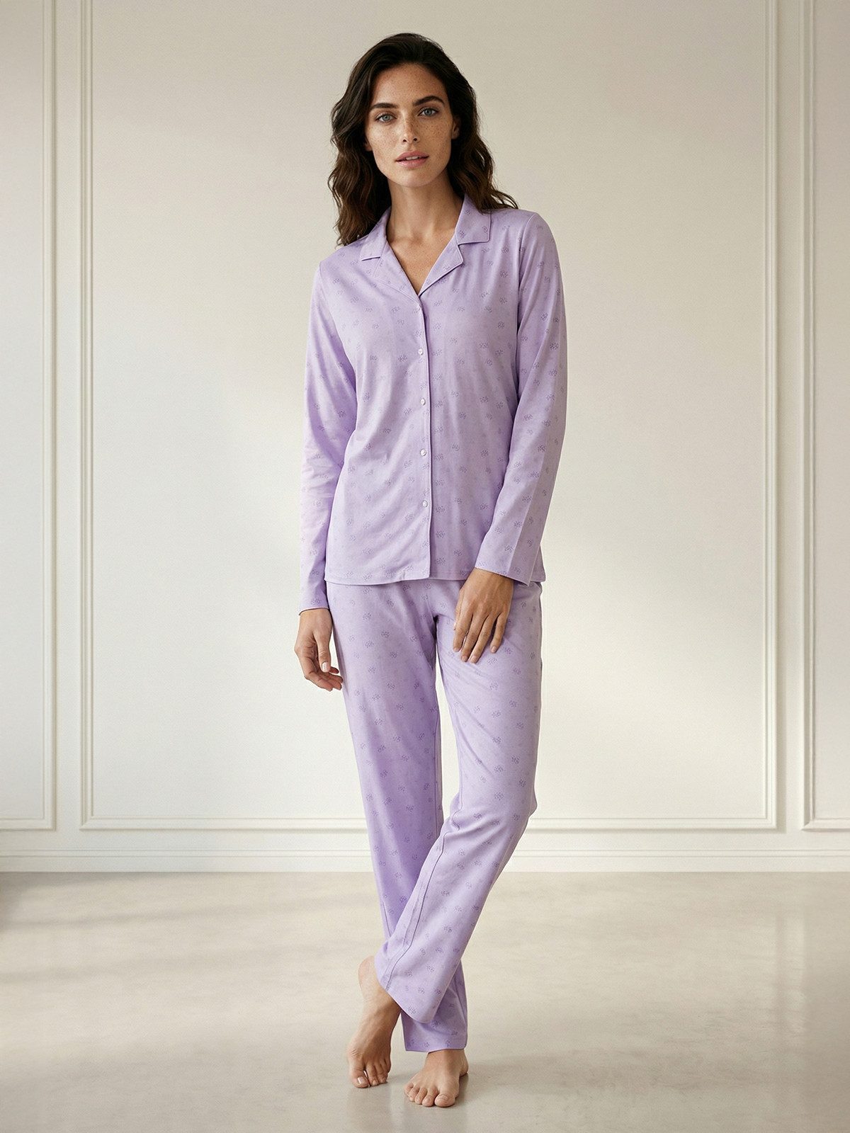 zeitlos Pyjama Schmetterling langarm Schlafanzug