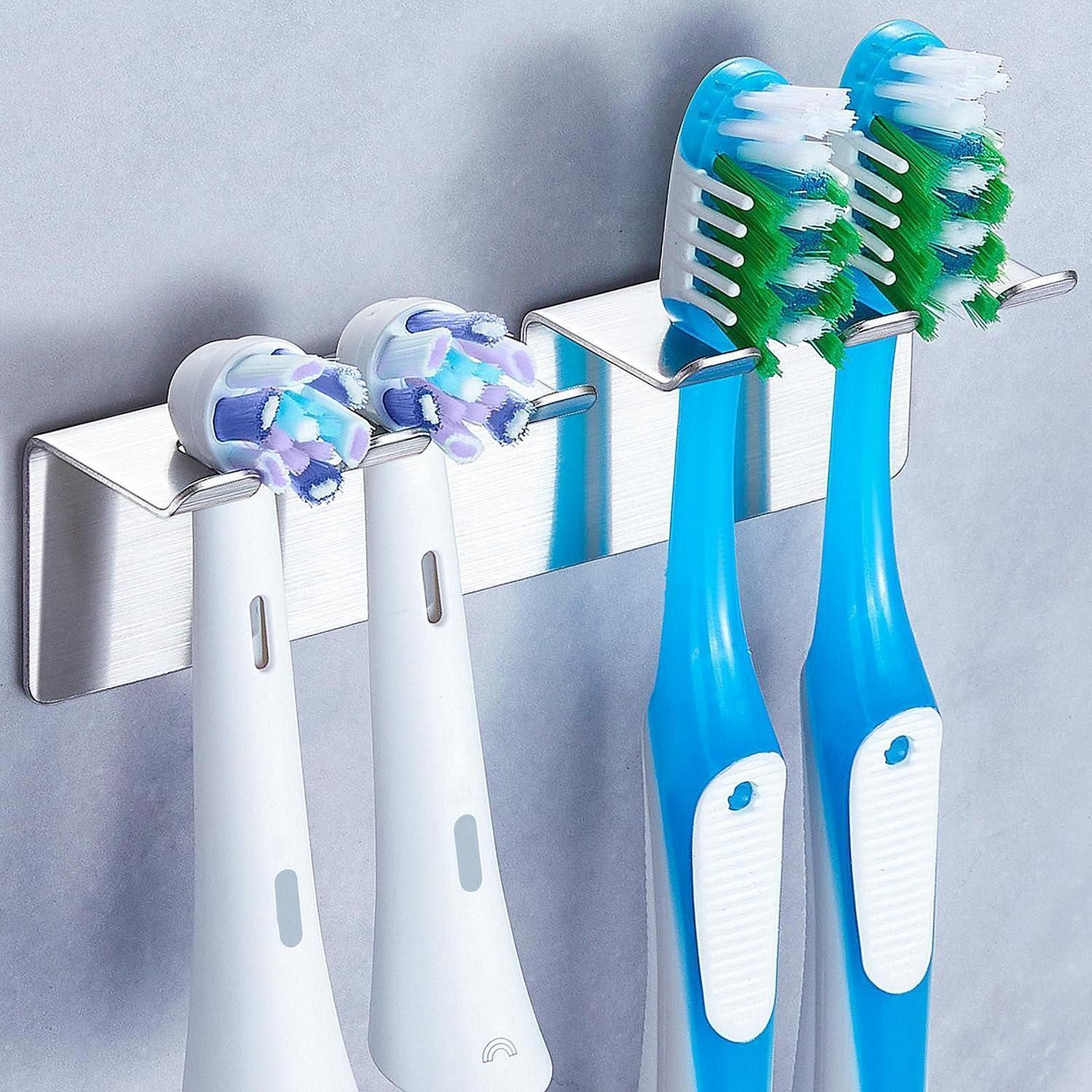 LuxusKollektion Zahnbürstenhalter Zahnbürstenhalter Silber Mittel, (1-St)