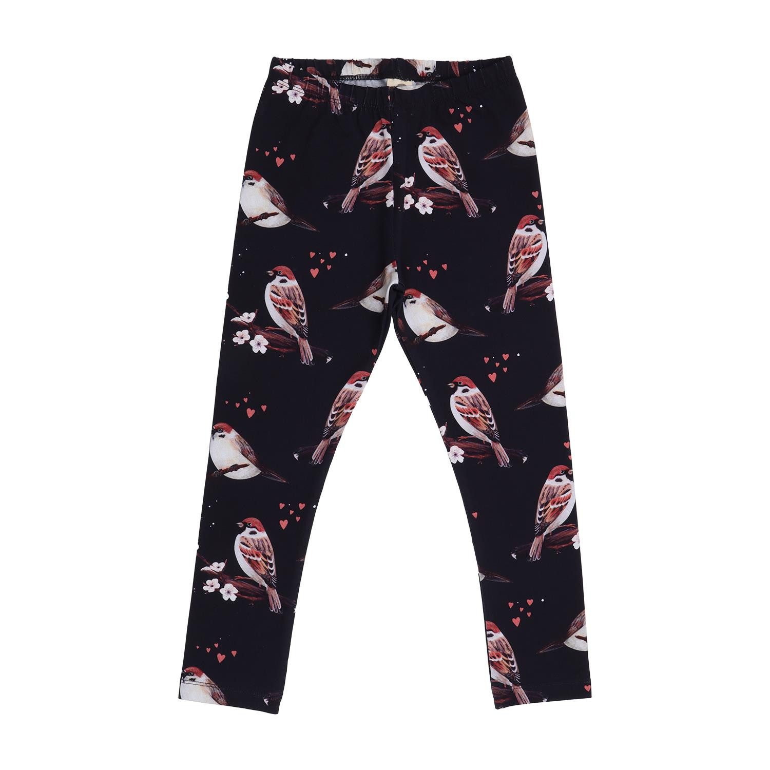 Leggings Kinder Leggings aus Bio-Baumwolle mit Spatzendruck