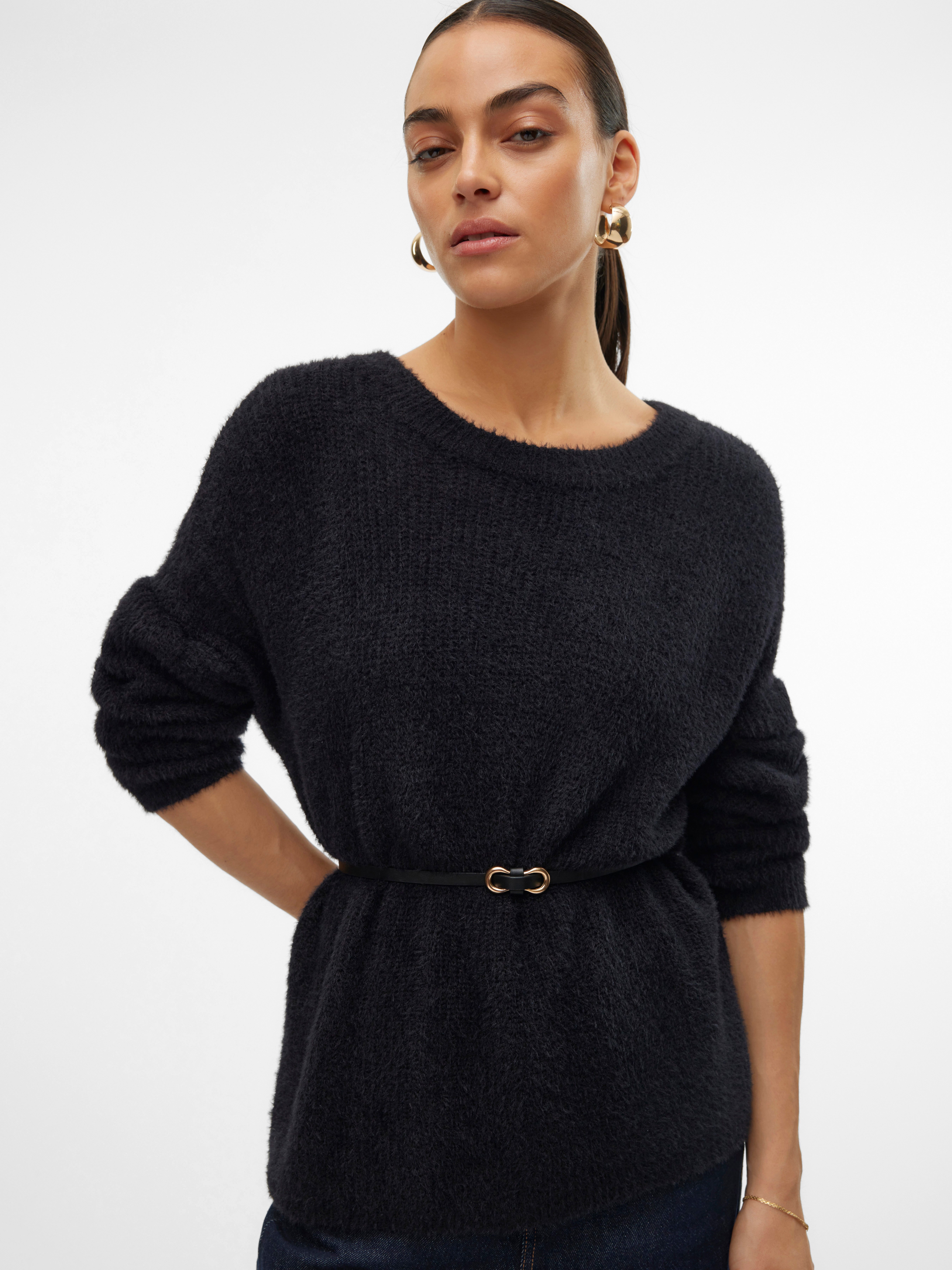 Vero Moda Strickpullover VMPUFF LS O-NECK PULLOVER BOO günstig online kaufen