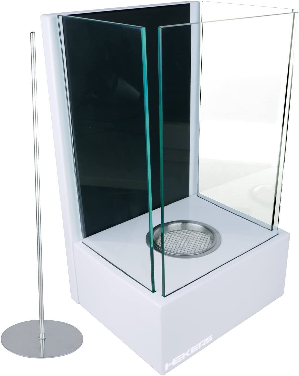 HEKERS Dekokamin eckiger Ethanol-Tisch- oder Wandkamin Edelstahl