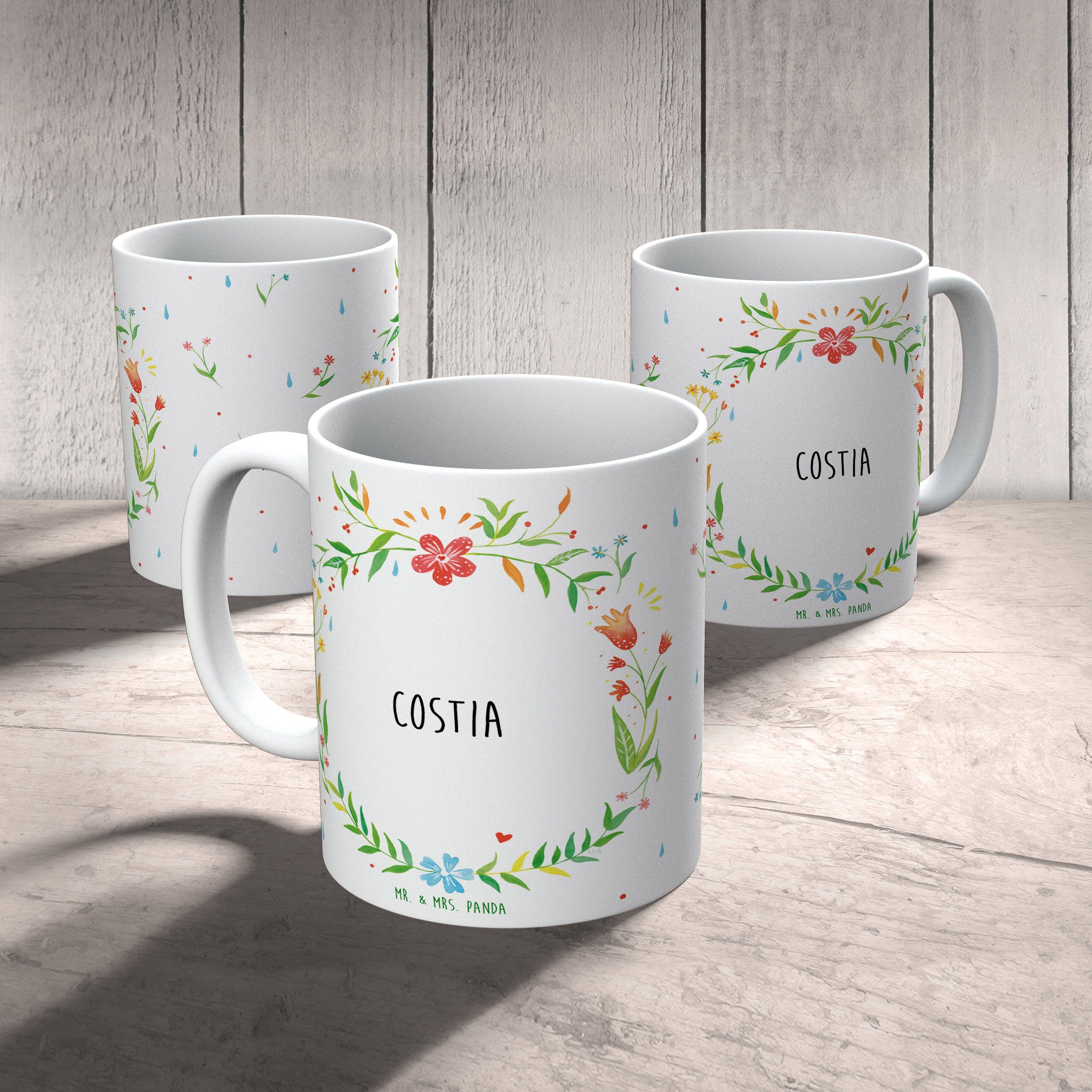 Costia & Tasse - Mrs. Porzellantass, Geschenk, Tasse, Mr. Panda Kaffeebecher, Keramik Geschenk Tasse,