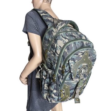 Taschen4life Freizeitrucksack Babyfish Rucksack BA01, Stoffrucksack, Laptopfach, robuster Canvas, uni & camouflage