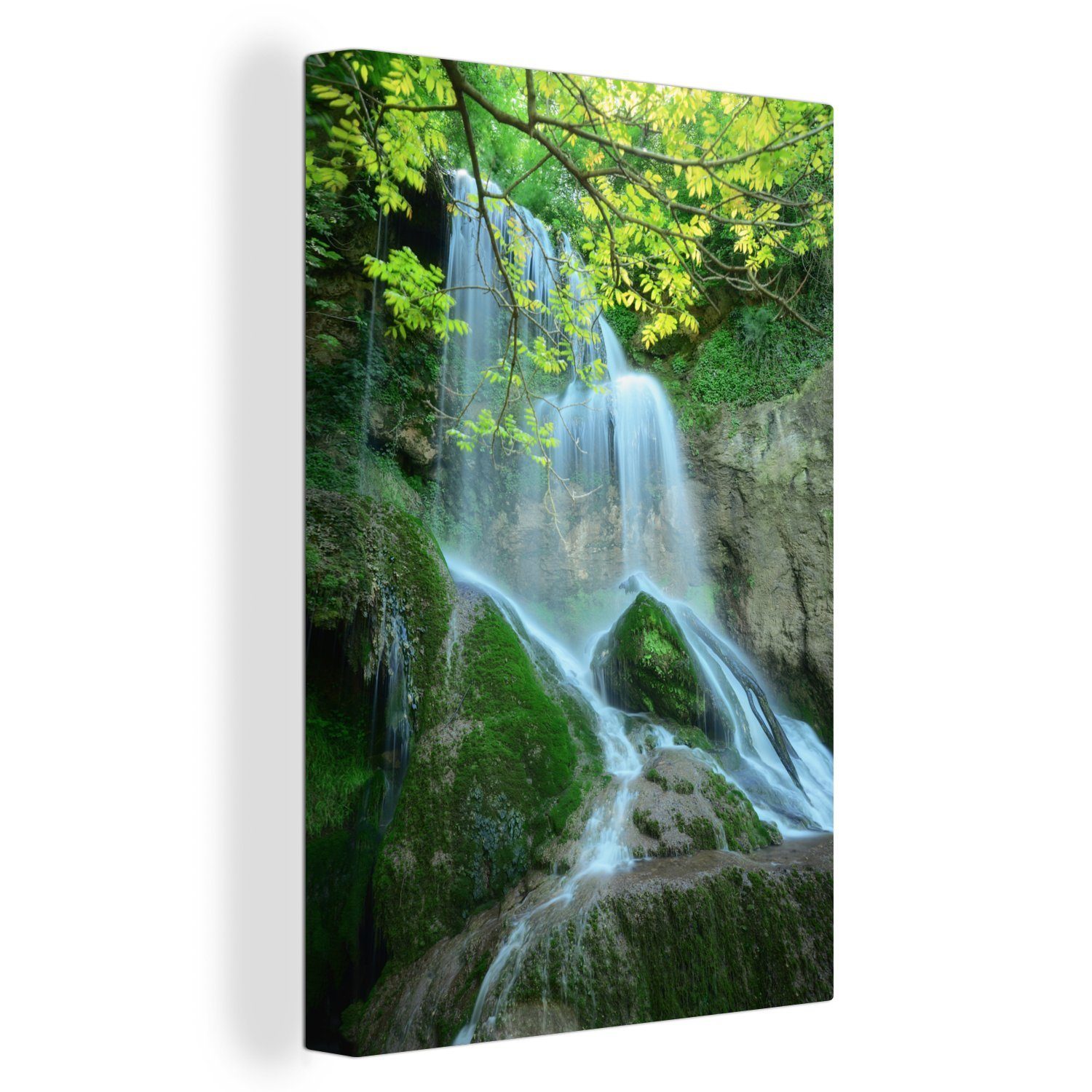 OneMillionCanvasses® Leinwandbild Krushuna-Wasserfall Osteuropa, (1 St), Leinwandbild fertig bespannt inkl. Zackenaufhänger, Gemälde, 20x30 cm