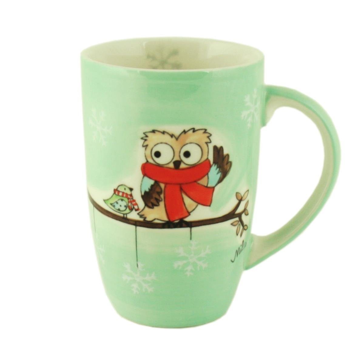 Mila Кружки Mila Keramik-Designbecher Hallo Winter-Eule, Keramik