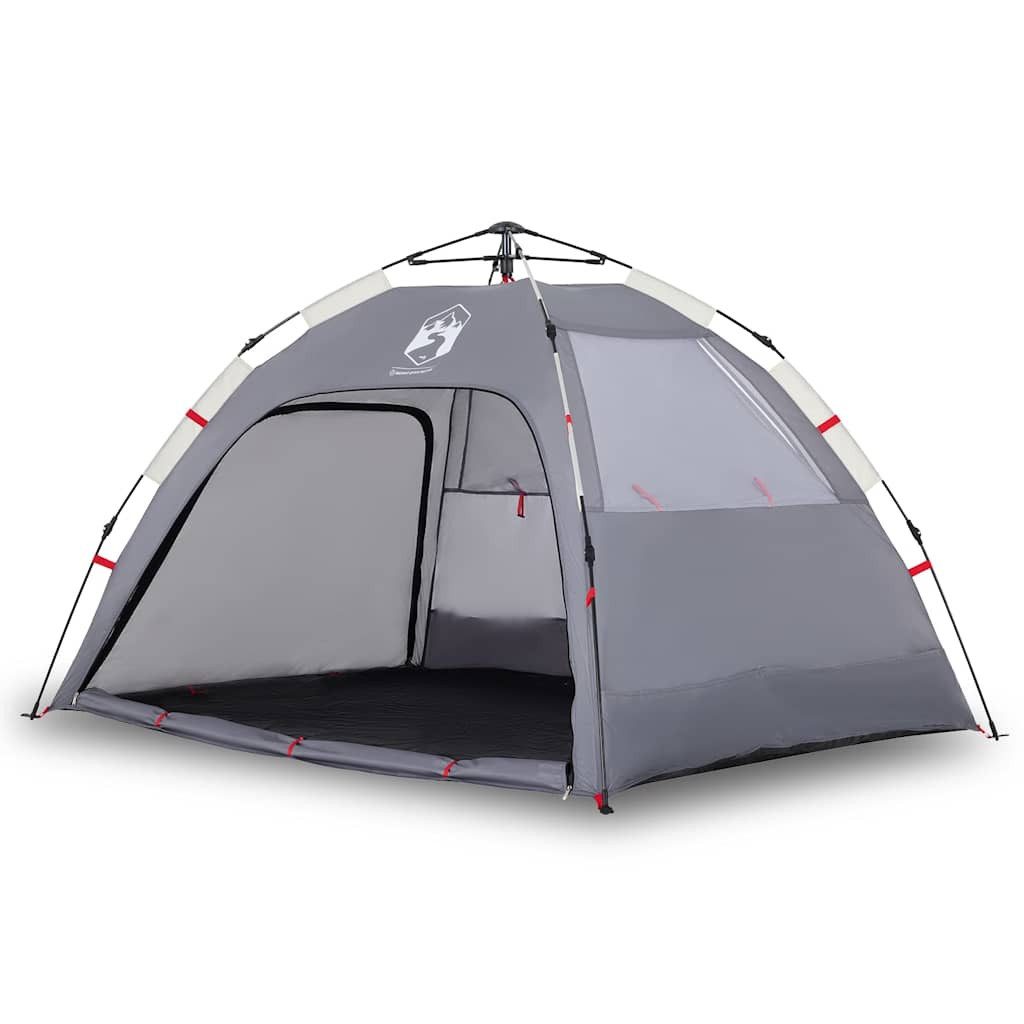 Kuppelzelt Strandzelt 2 Personen Grau Quick Release Wasserdicht