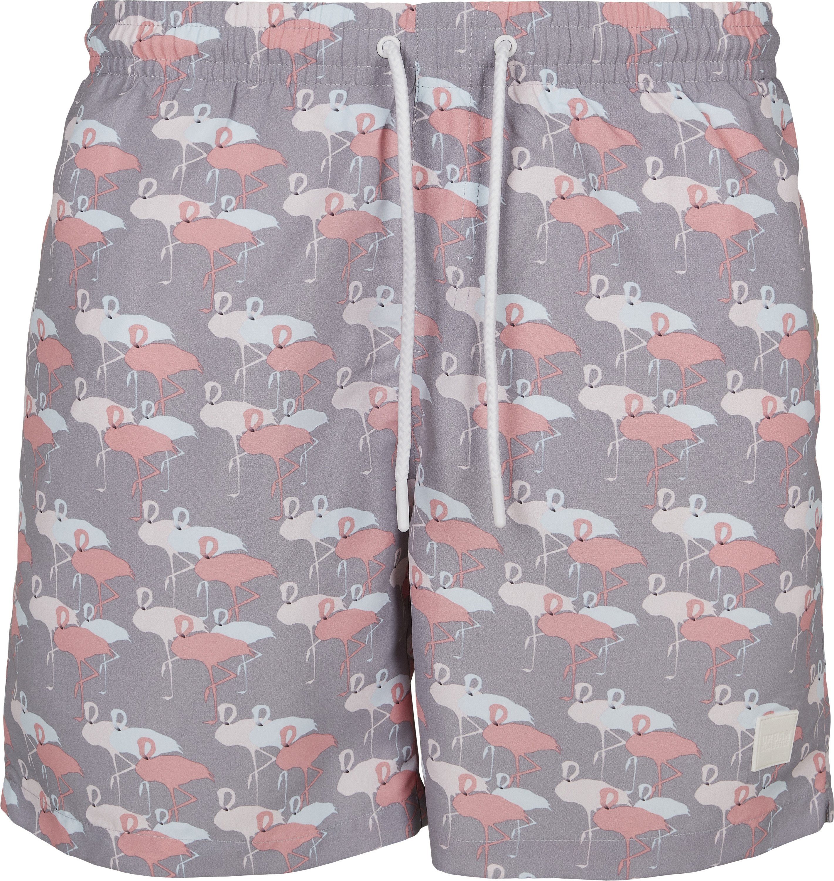 URBAN CLASSICS Badeshorts Herren Pattern Swim Shorts flamingo aop | Badeshorts