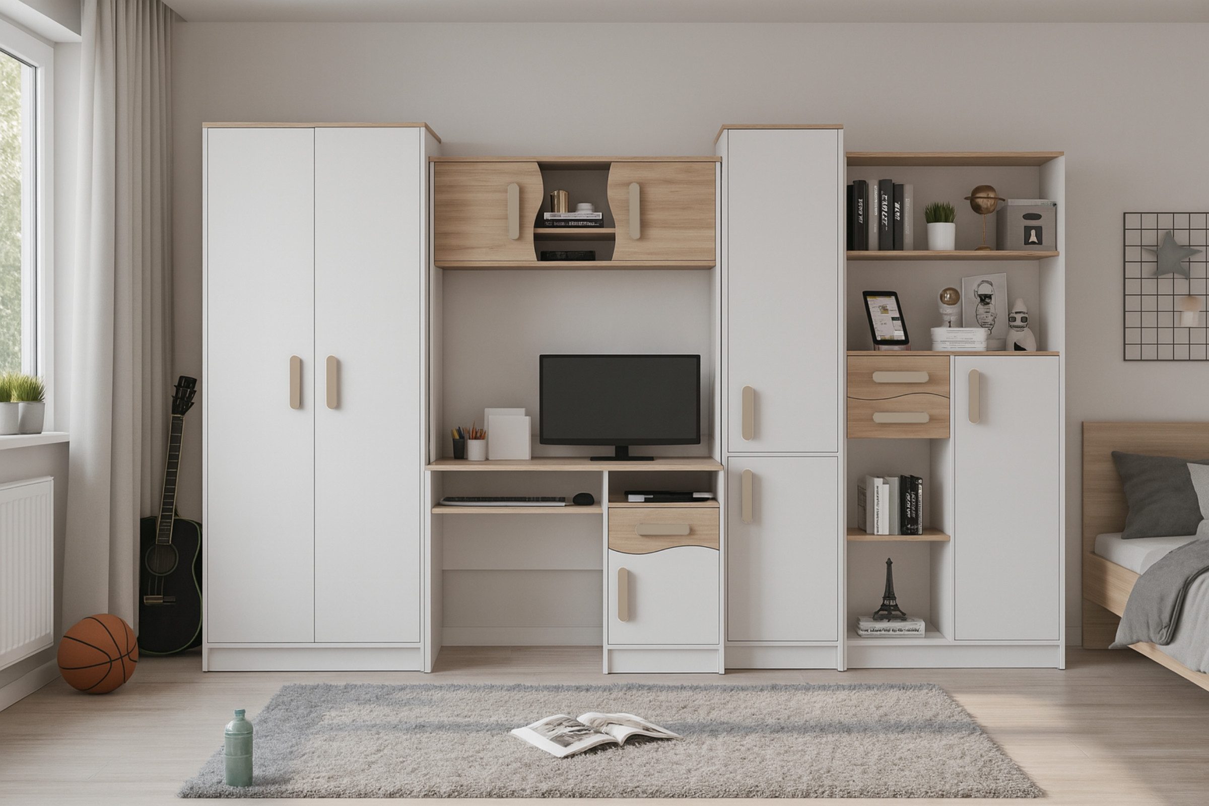 Deine Möbel 24 Jugendzimmer-Set MIKI Jugend-Schrankwand Jugendzimmer Jugend günstig online kaufen