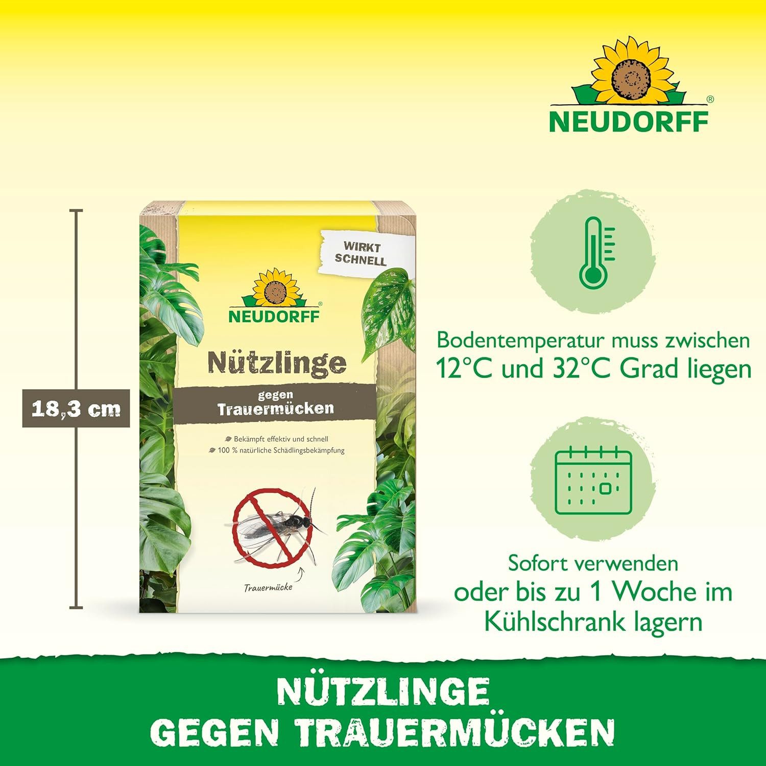 Neudorff Nematoden SF gegen Trauermücken - 5 Mio., biologische Bekämpfung von Trauermücken - für 50 Pflanzen oder 10 m²