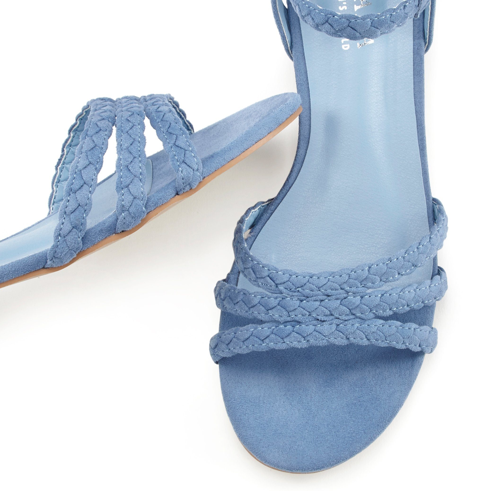 Sommerschuh geflochtenen LASCANA mit Riemchen Sandalette, VEGAN Sandale hellblau