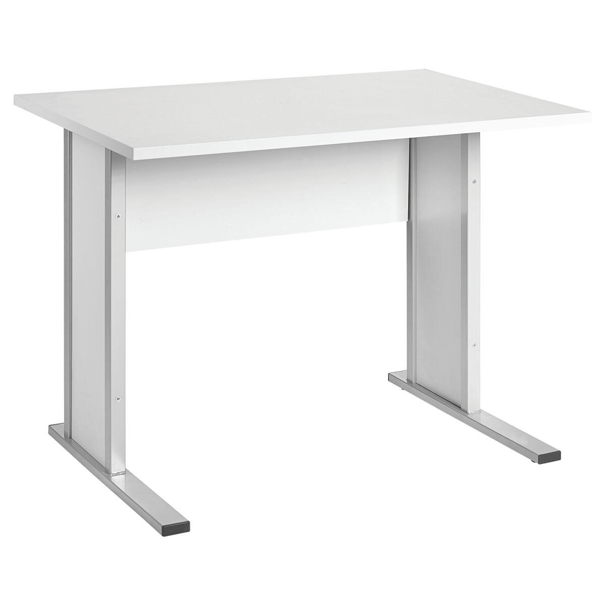 MÖBELPARTNER Schreibtisch Smileline V, rechteckig, C-Fuß, mit 16 mm starkem Sichtschutz