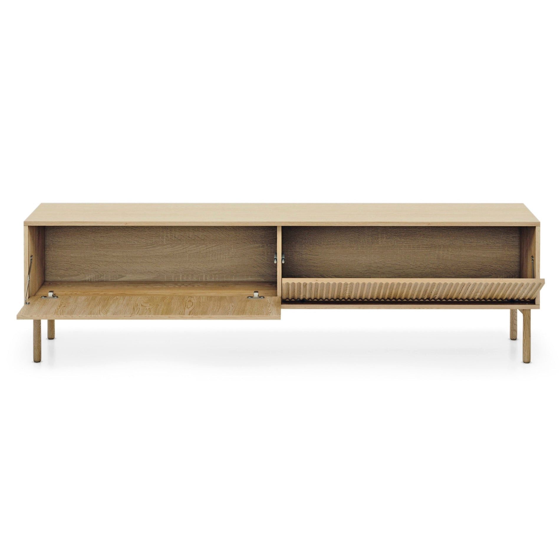 Selsey TV-Schrank TAVO TV-Lowboard 187 cm – Cremona-Eiche, 20 cm hoch, grifflos