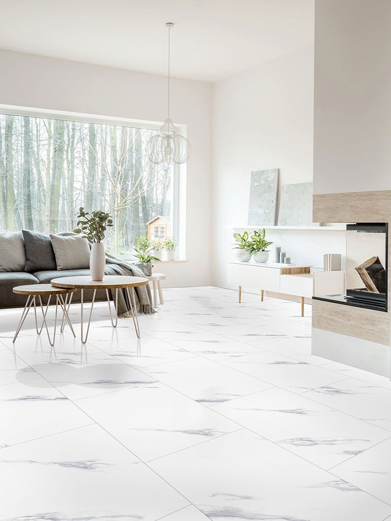 Check Vinylboden – Klick-Vinyl Hochglanz Marmoroptik 83x47 cm – wasserfest & robust –, Hochglanz-Fliese XL, inkl. Trittschalldämmung, Packung, In 1 Packung: 6 Paneele - 2,341m², 1 Packung: 6 Stück, 2,341 m², Check one