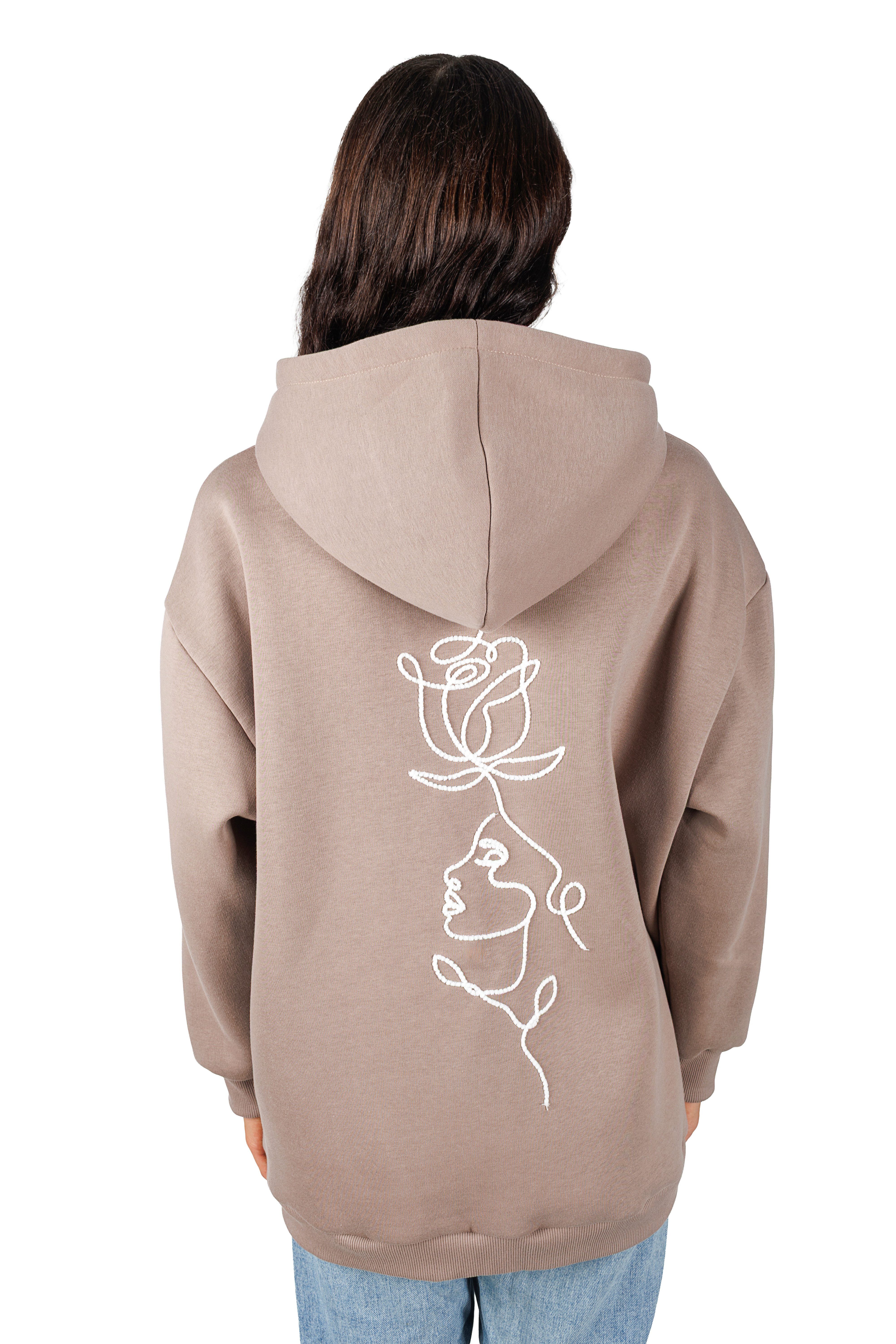 Elite Puppy Kapuzensweatshirt Bio-Baumwoll-Hoodie mit 3D-Chenillegarn-Stickerei Oversized Damen Sweatshirt