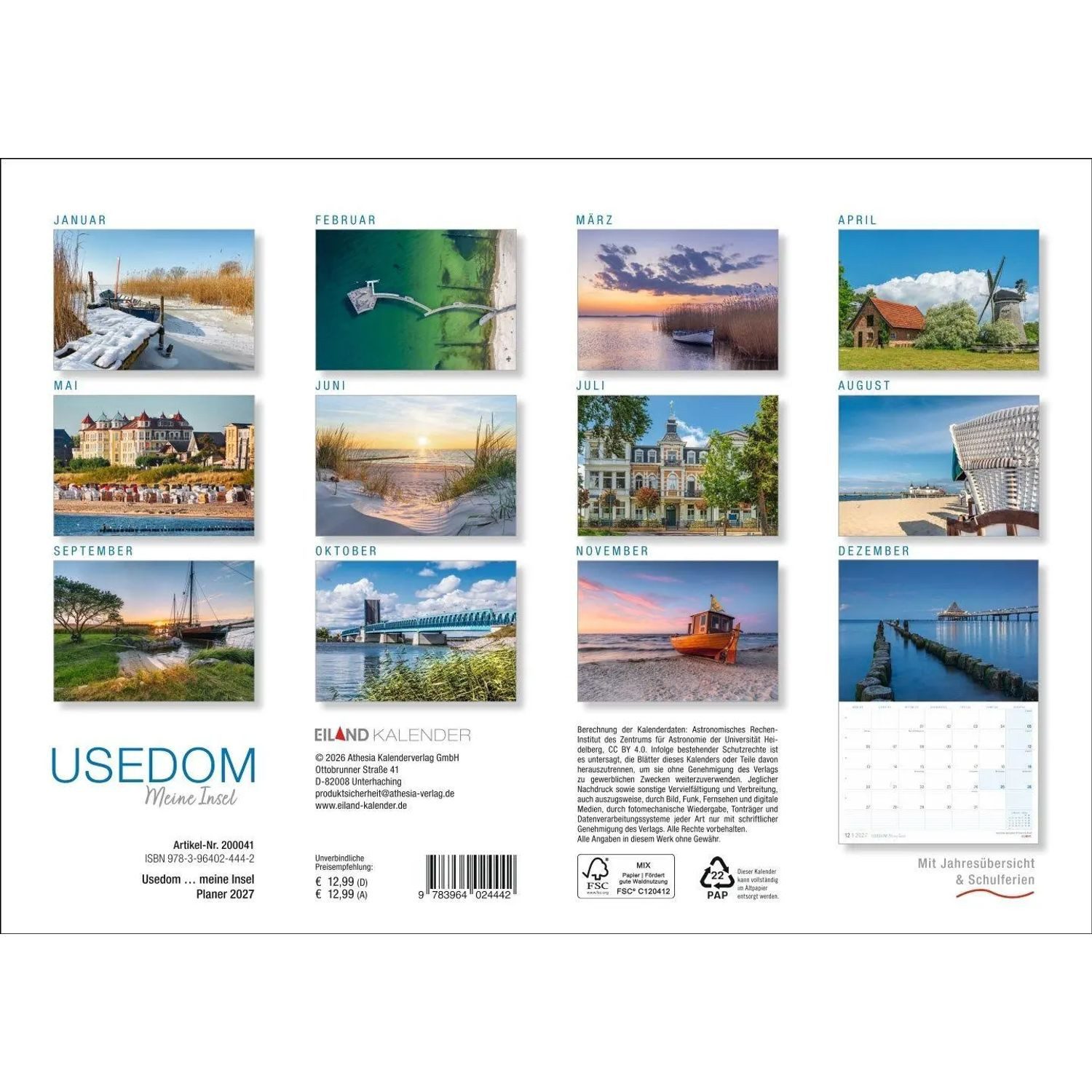 Wandkalender Usedom ...meine Insel Kalender 2027 – Bild 2 von 5