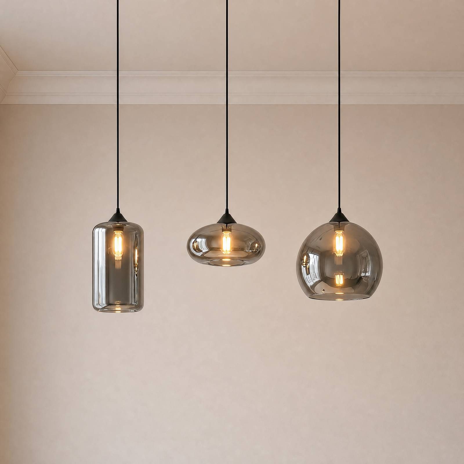 Lindby Hängeleuchte Marla, Metall, Alu IP20, 3 x 60 W
