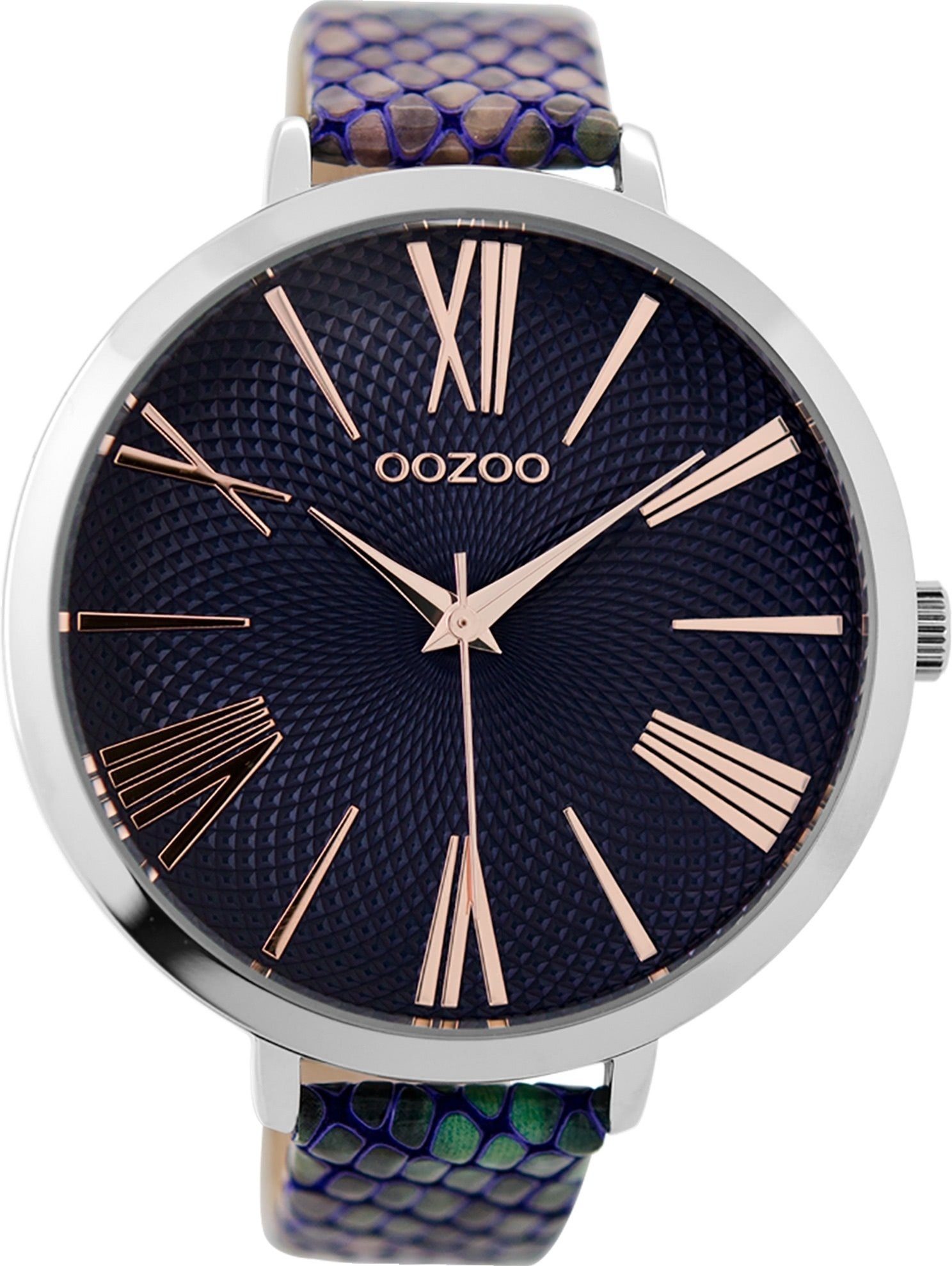OOZOO Quarzuhr Oozoo Damen Armbanduhr Timepieces Analog, (Analoguhr), Damenuhr rund, extra groß (ca. 48mm) Metallarmband, Fashion-Style