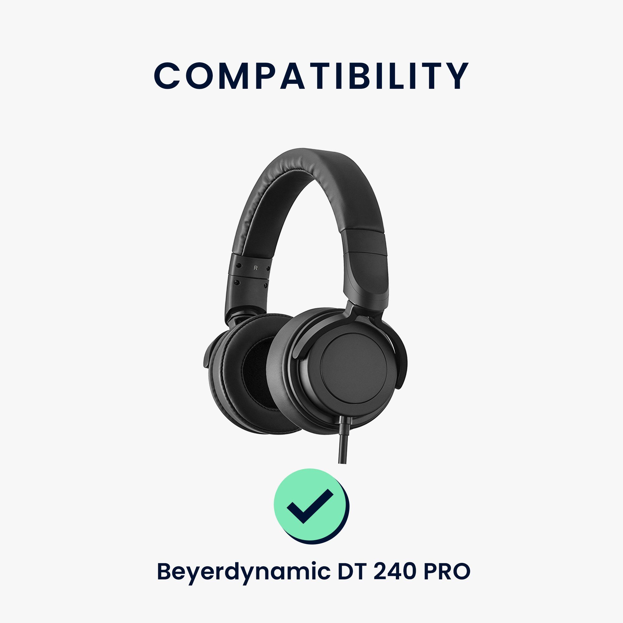 kwmobile 2x Ohr Polster für - PRO Polster Kunstleder Beyerdynamic Ohrpolster Ear 240 Headphones) Over Kopfhörer DT (Ohrpolster für