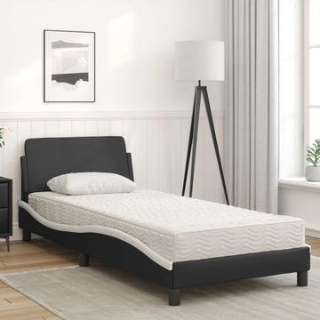vidaXL Bett Bett mit Matratze Schwarz und Weiß 80x200 cm Kunstleder