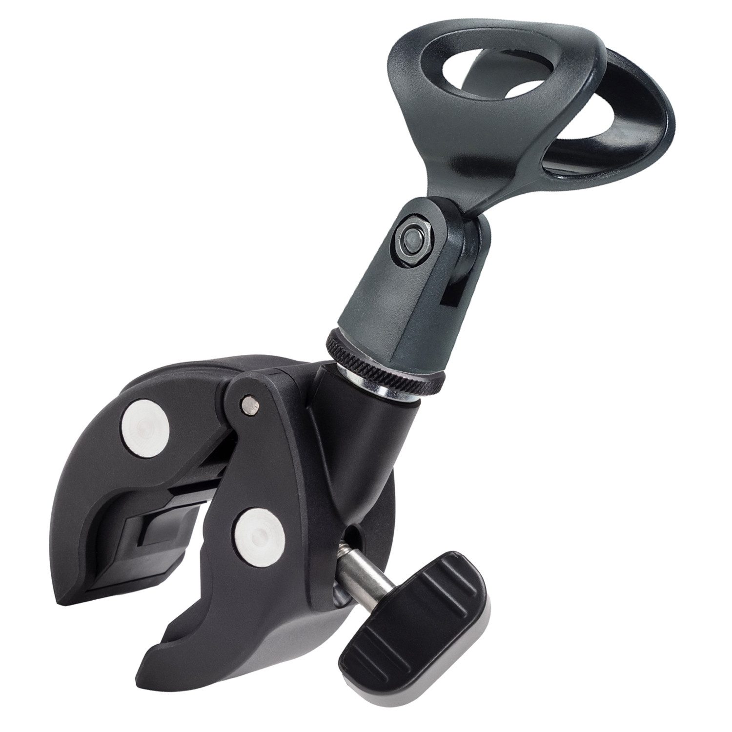 König & Meyer Klemmen K-M Universalklemme 23690 mit Mikrofonklemme und Reduziergewinde, (Universalklemme, schwarz), Vorteils-Set mit Mikrofonklemme