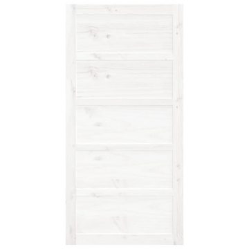 vidaXL Schiebetür Scheunentür Weiß 100x1,8x204,5 cm Massivholz Kiefer (1-St)