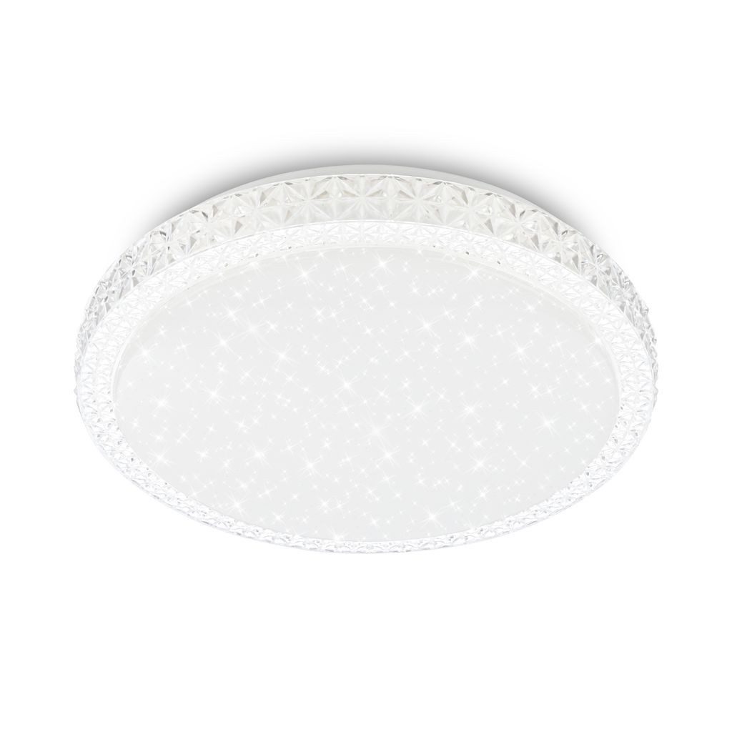 Briloner Leuchten LED Deckenleuchte LED Deckenlampe Sternenhimmel Kristalloptik, LED fest integriert, 4000K - Neutralweiß, 26,5x7 cm, Schlafzimmer, Wohnzimmer, Flur, Büro