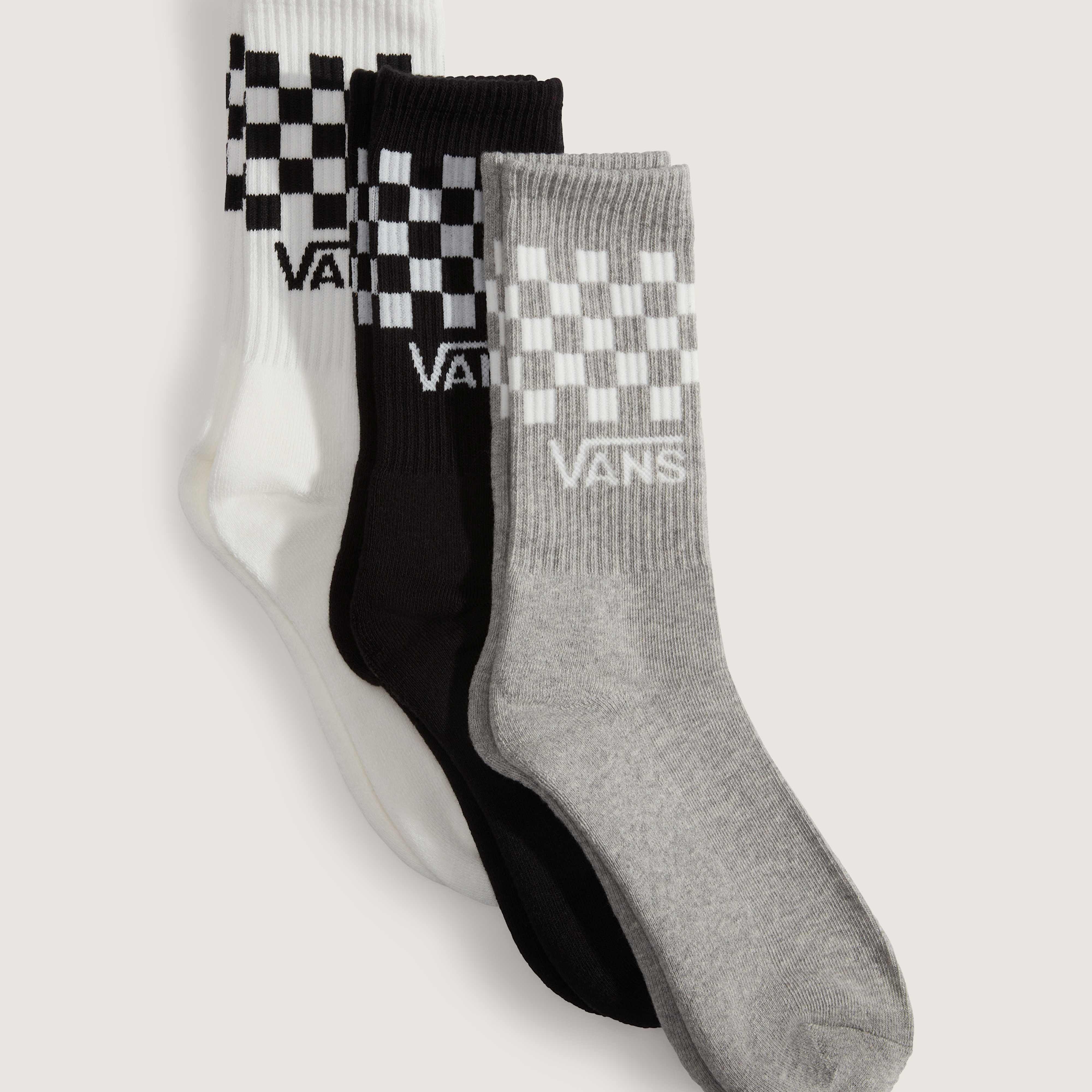 Vans Socken CLASSIC CHECK CREW (3-Paar) 3er Pack, sportlicher Stil, in den Größen S, M und L
