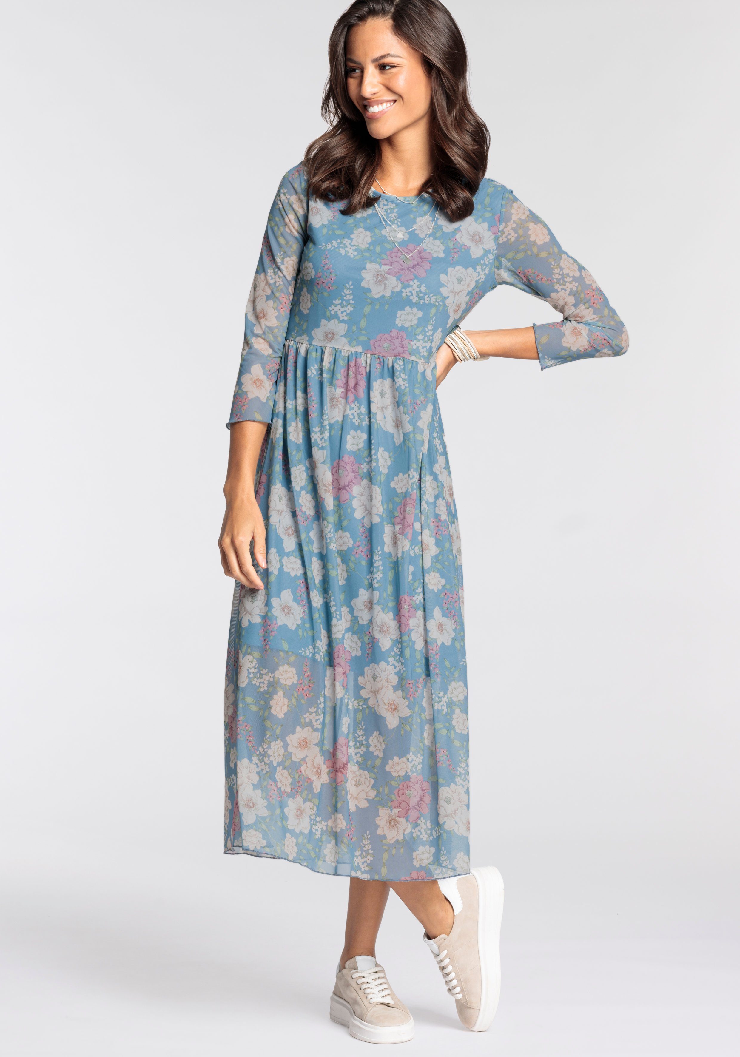 Laura Scott Meshkleid mit femininem Blumen-Print - NEUE KOLLEKTION