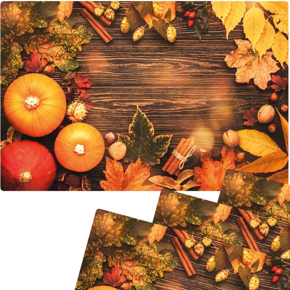 matches21 HOME & HOBBY Platzset Abwaschbare Tischsets 4er Set Herbst Kürbisse Erntedank, (4-St), Platzsets als Tisch-Untersetzer und Tisch-Deko für Esstisch Teller