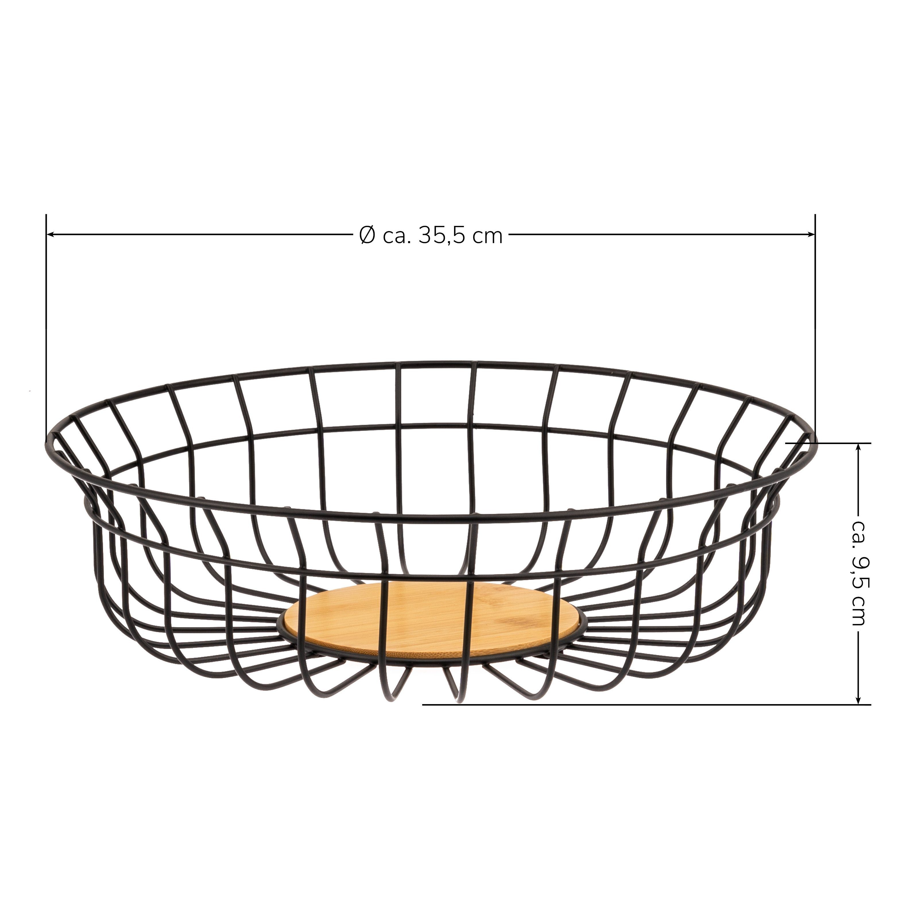 35,5 Obstkorb, Ø rund, (Stück) cm, schwarz Obstschale Obstschale bremermann matt, bremermann Metall, ca.