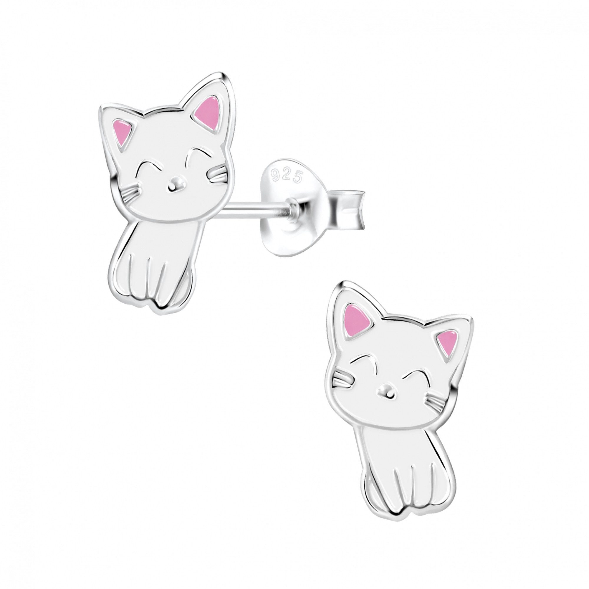 ALEXANDER YORK Schmuckset Schmuckset, Kinder, 925 Sterling Silber, KATZE weiß, 4-tlg.