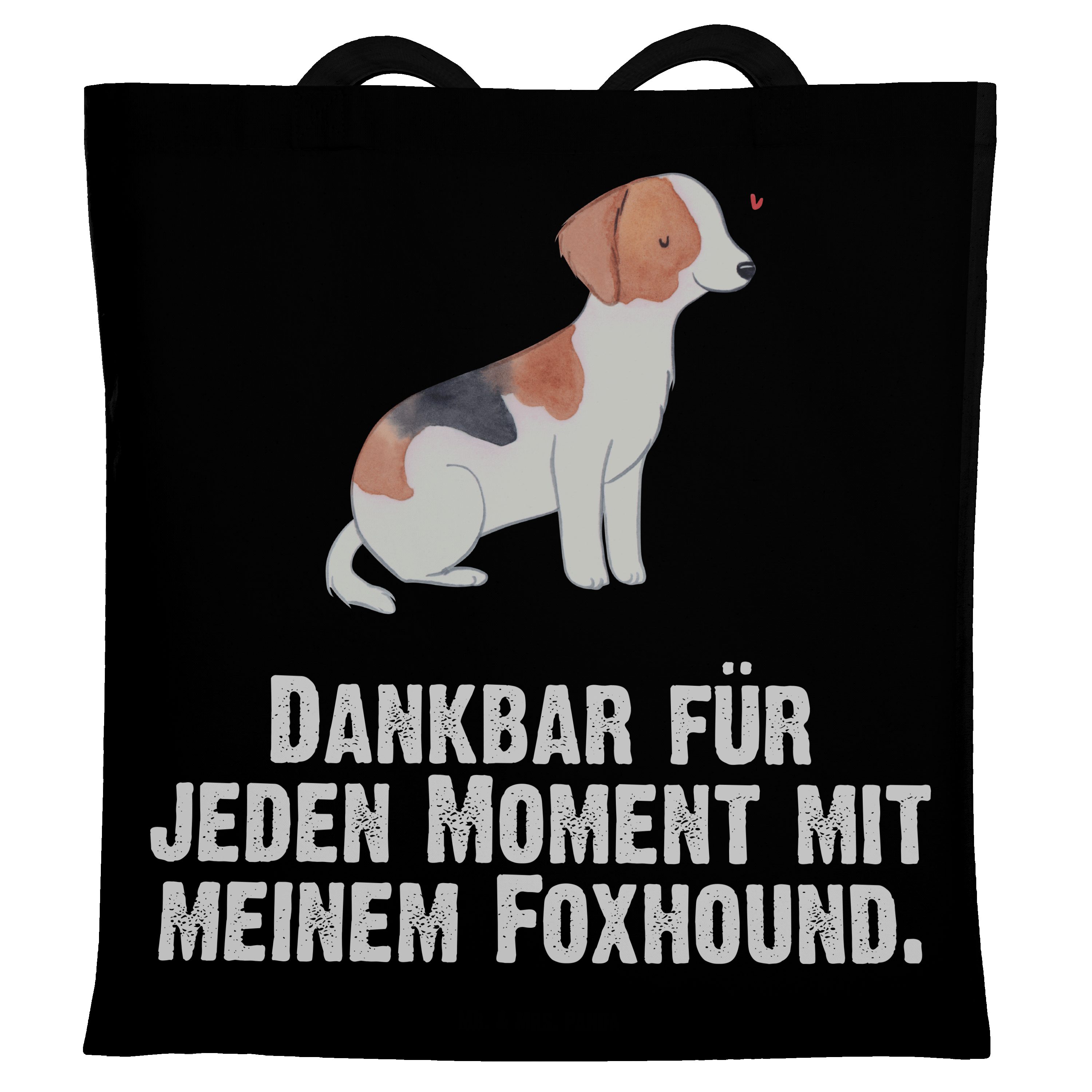 Mr. & Mrs. Panda Tragetasche Foxhound Moment - Schwarz - Geschenk, Laufhund, Tierfreund, Stoffbeut (1-tlg)
