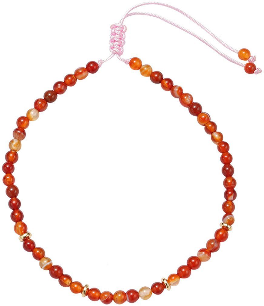 Firetti Fußketten Set Schmuck Geschenk Körperschmuck Edelsteine (Set, 3-tlg), mit Jade, Türkis (behandelt), Achat, Karneol