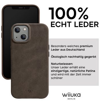 wiiuka Smartphone-Hülle skiin MORE Handyhülle für iPhone 14 Plus, Handgefertigt - Deutsches Leder, Premium Case