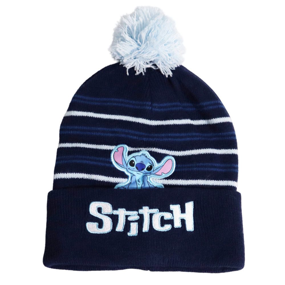 Disney Bommelmütze Disney Lilo und Stitch Kinder Wintermütze Gr. 52 bis 54
