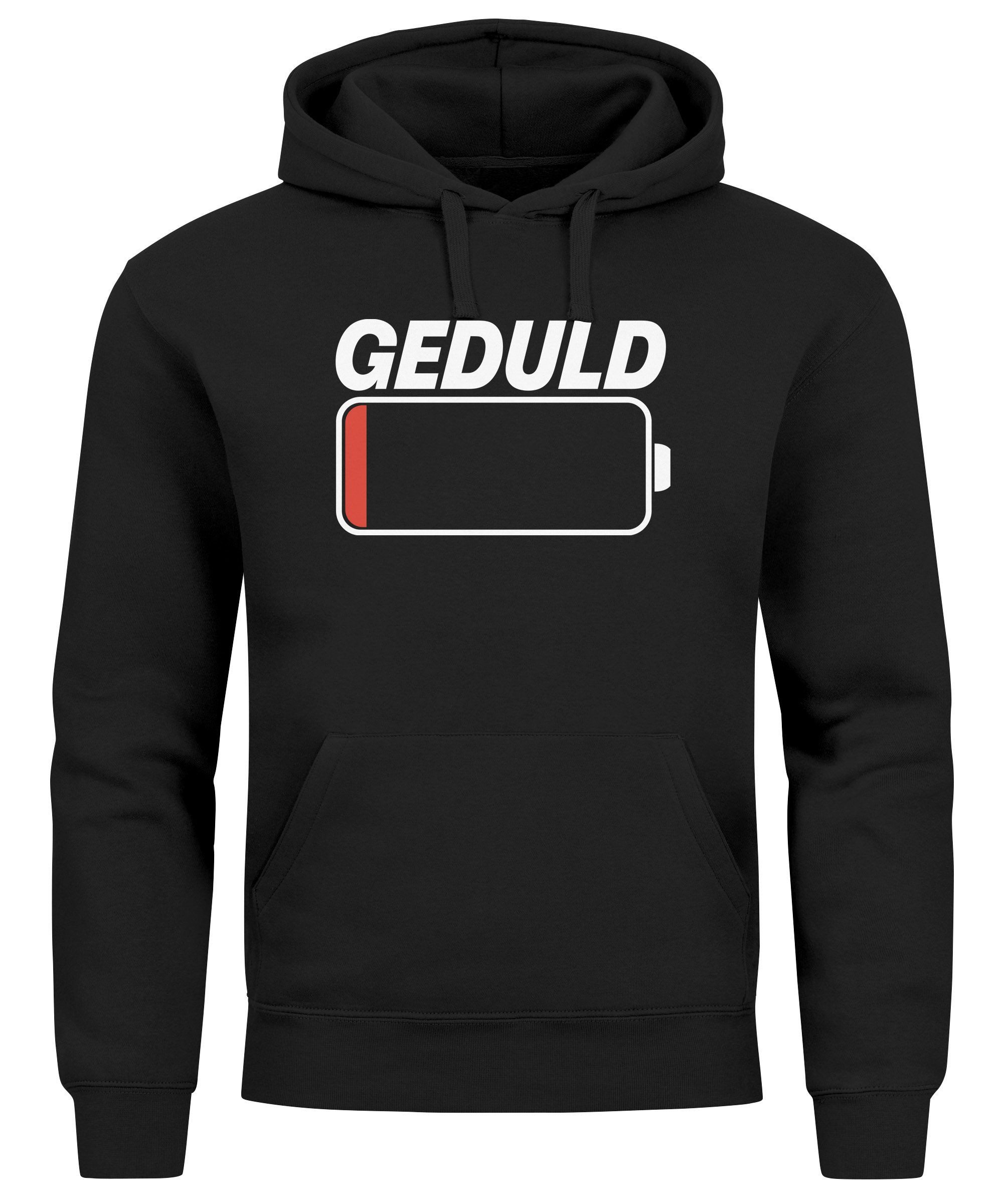 MoonWorks Hoodie Hoodie Sprüche Lustig Akku Leer Schriftzug Geduld Witz