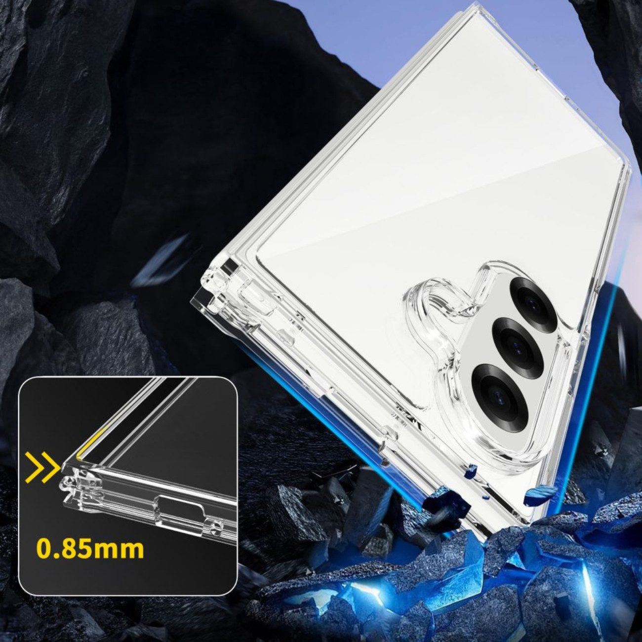 TECH PROTECT Handyhülle für Samsung Galaxy Z Fold 7, Transparente Hybridhülle mit stoßabsorbierendem TPU-Rahmen – Bild 2 von 4