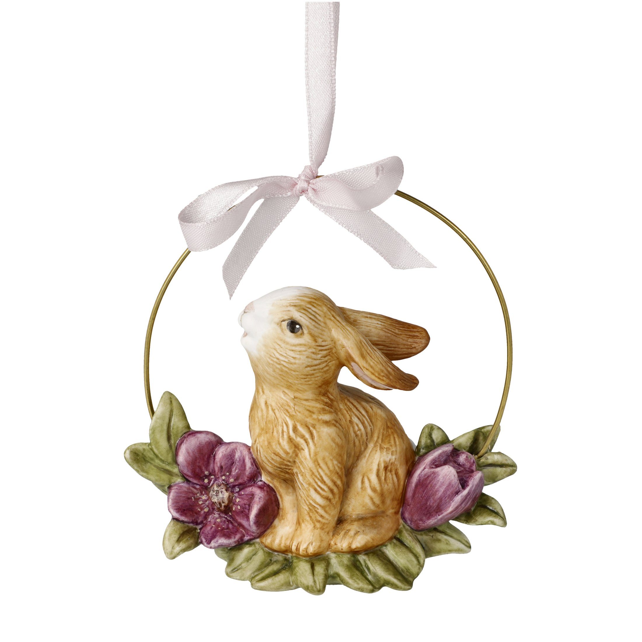 Goebel Osterhase Hase mit Magnolienblume im Metallring-Hänge Jahreshase 2024 (1 St)