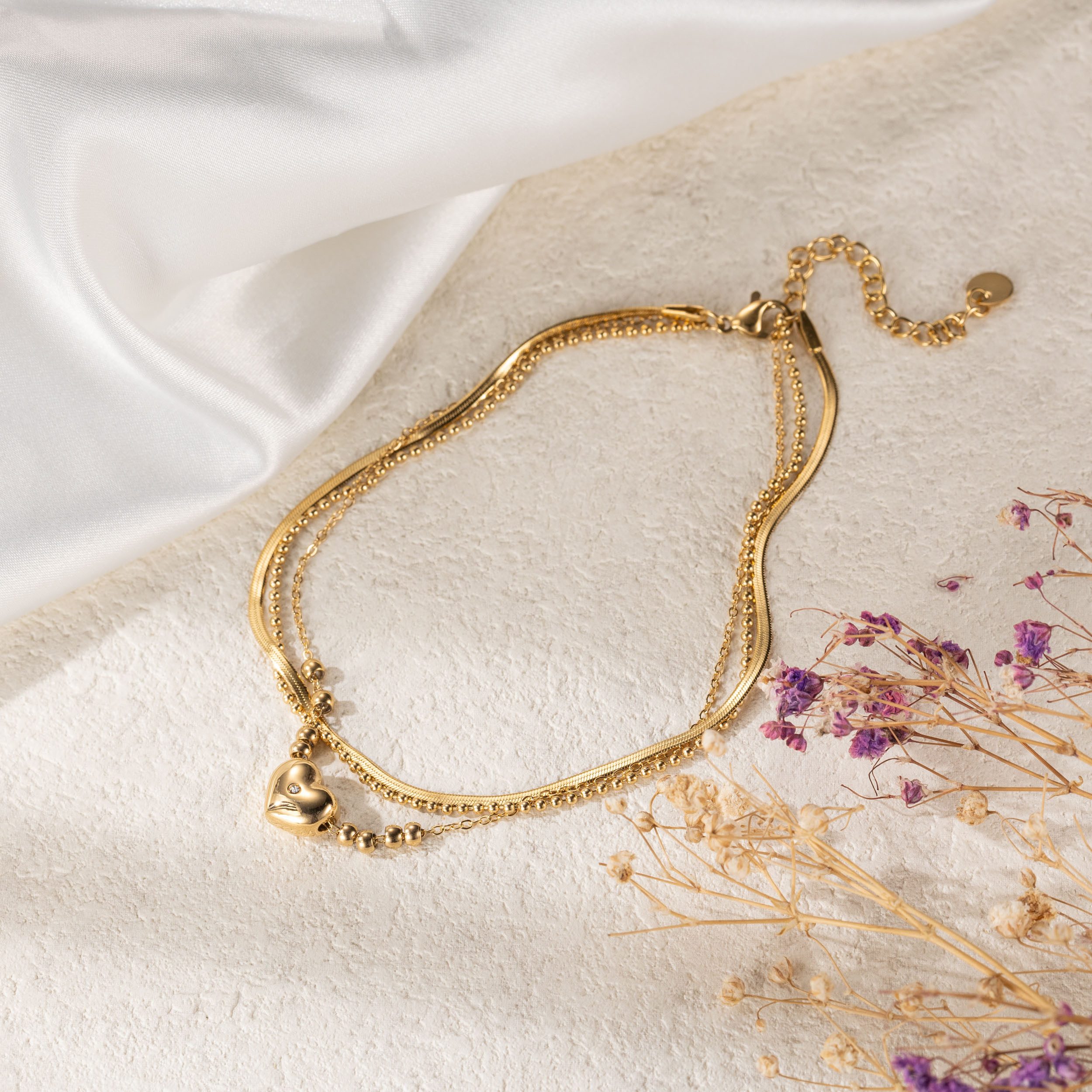 Firetti Fußkette Schmuck Geschenk Edelstahl Körperschmuck Herzen Liebe, mit günstig online kaufen