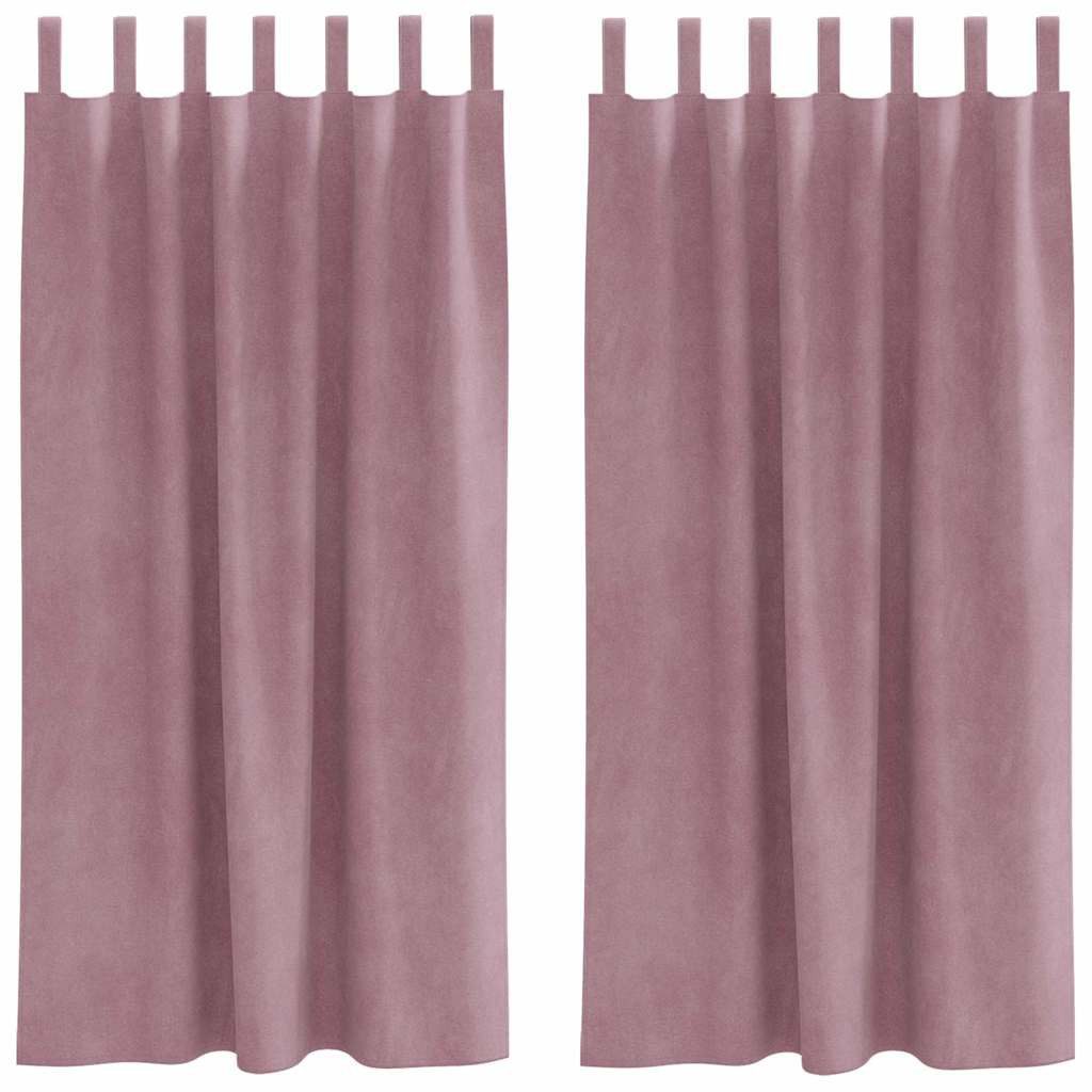 vidaXL Vorhang Verdunkelungsvorhänge 2 pcs Dunkelrosa 140 x 175 cm Samt (2 günstig online kaufen