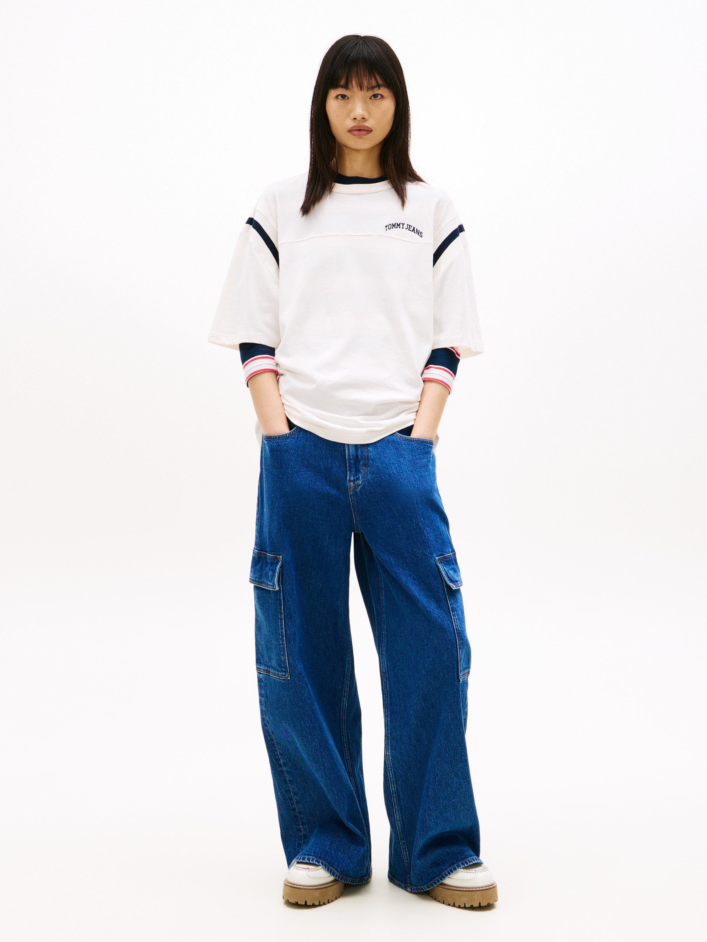 Tommy Jeans Loose-fit-Jeans CHARLIE MR LOOSE WD CARGO BJ4133 mit Cargotaschen, Mid Waist