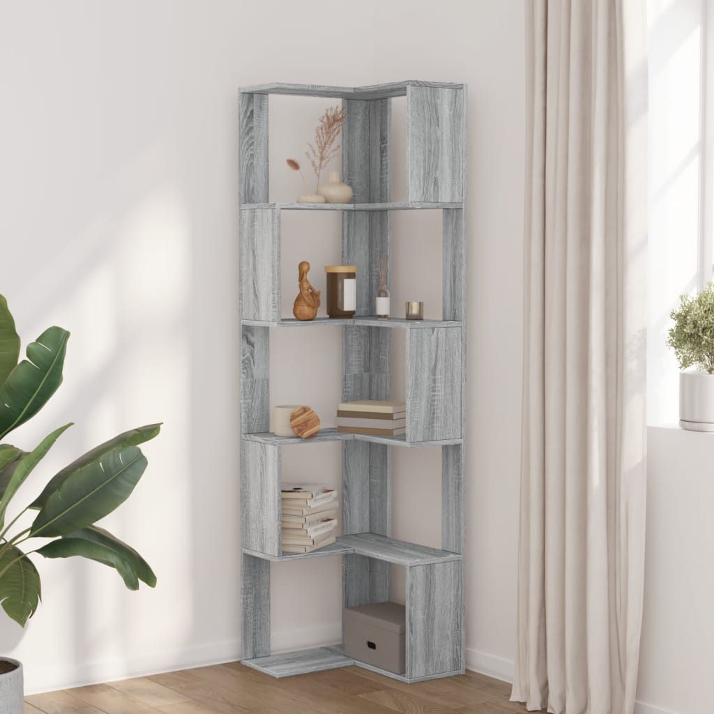 vidaXL Bücherregal Bücherregal 5 Böden Grau günstig online kaufen