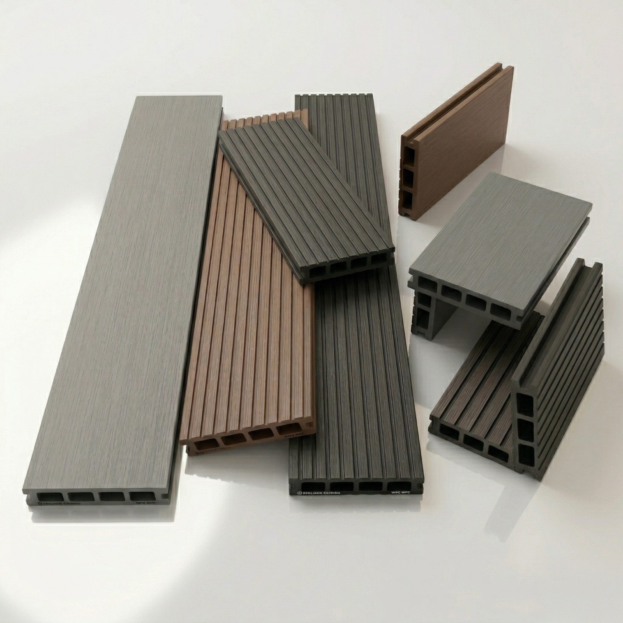 Woodstore24 Terrassendielen WoodoRhodos WPC Diele für Terrasse und Balkon mit Clipsystem, (Bodenbelag Komplettset mit Unterkonstruktion, Clip-Befestigung, 2,4m L x 12cm B x 2cm Stärke, in grau, anthrazit oder braun), Holzoptik, Klicksystem, Außenbereich, Gastronomie geeignet, wetterfest