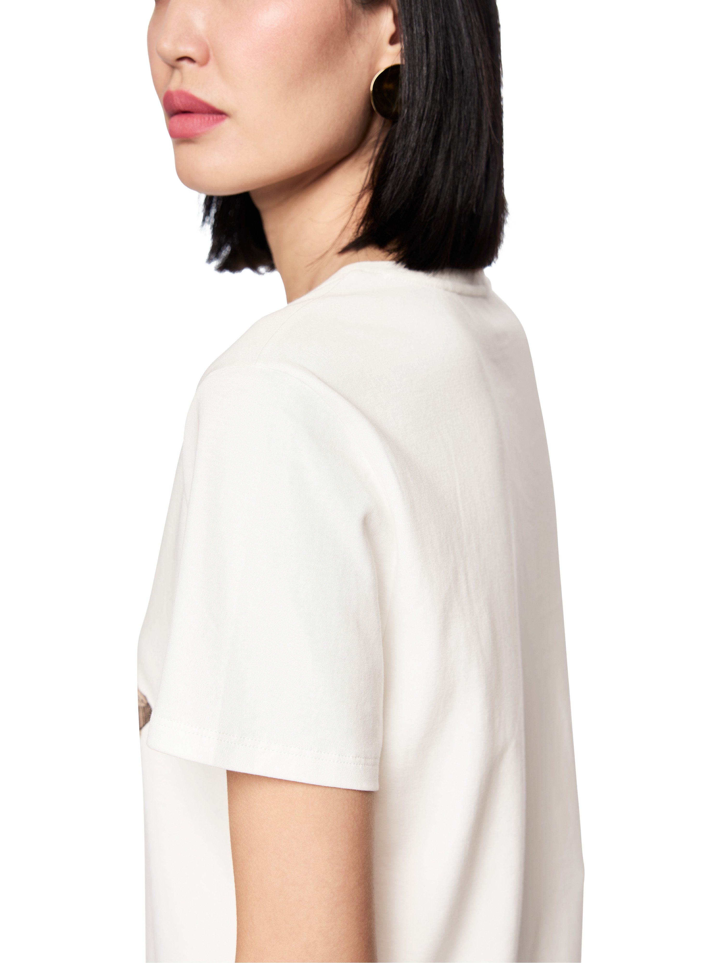 Marc Cain T-Shirt Neutral Affinity Premium Damenmode mit Katzenprint und Details
