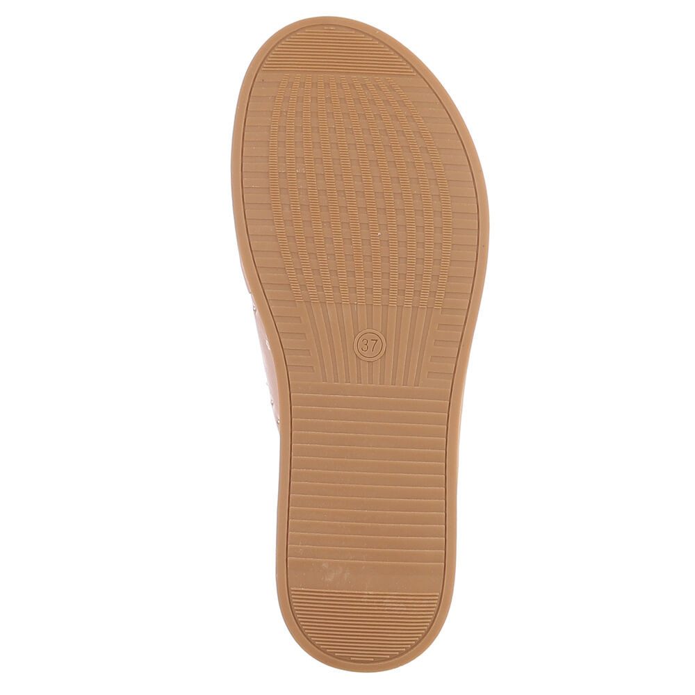 Ital-Design Damen Pantolette mit Nieten und Keilsohle Plateausandaletten (91971061) Keilabsatz/Wedge Keilsandaletten in Weiß