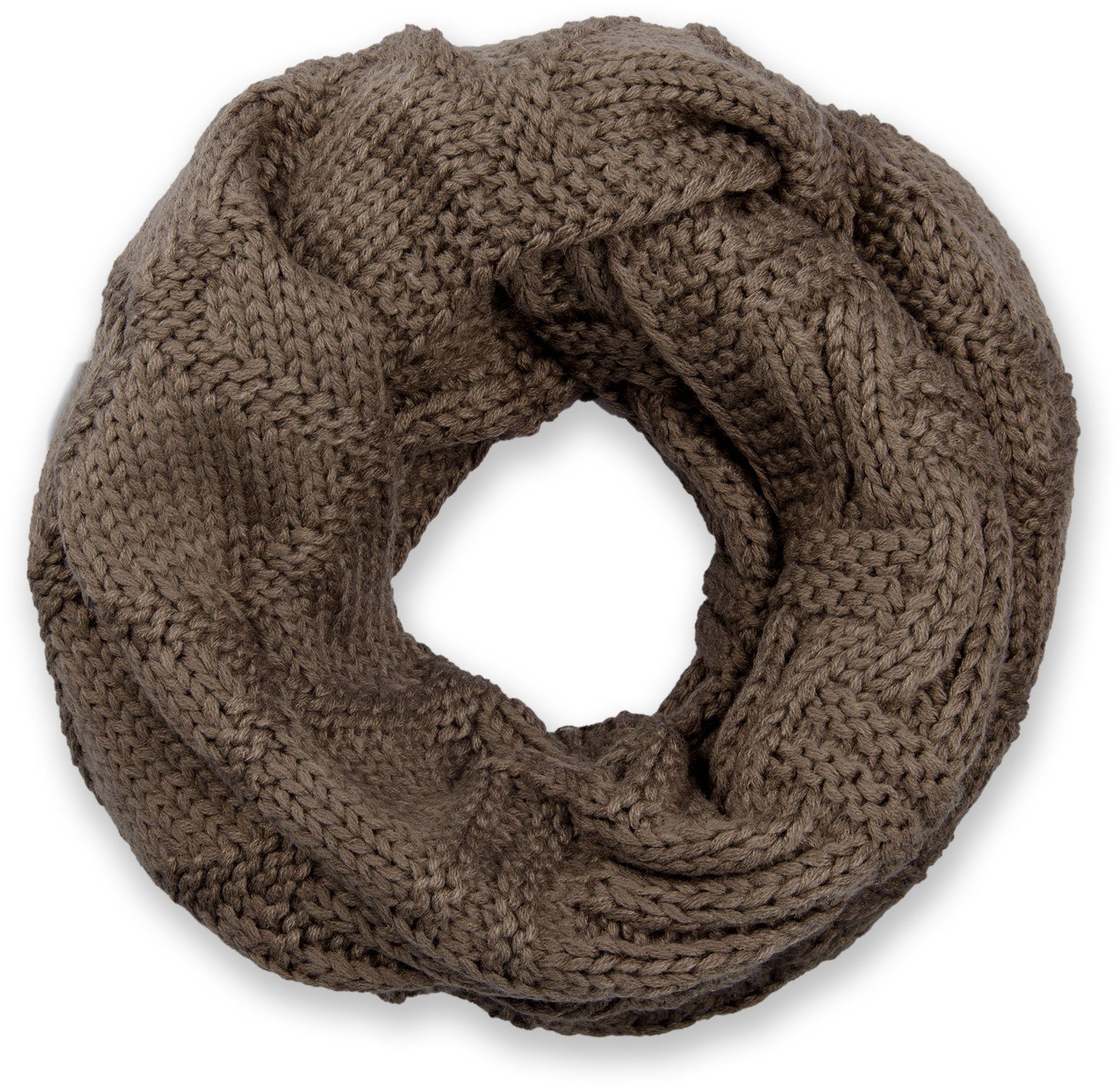 Strickschal Strick Loop mit Gitter und Rippenmuster