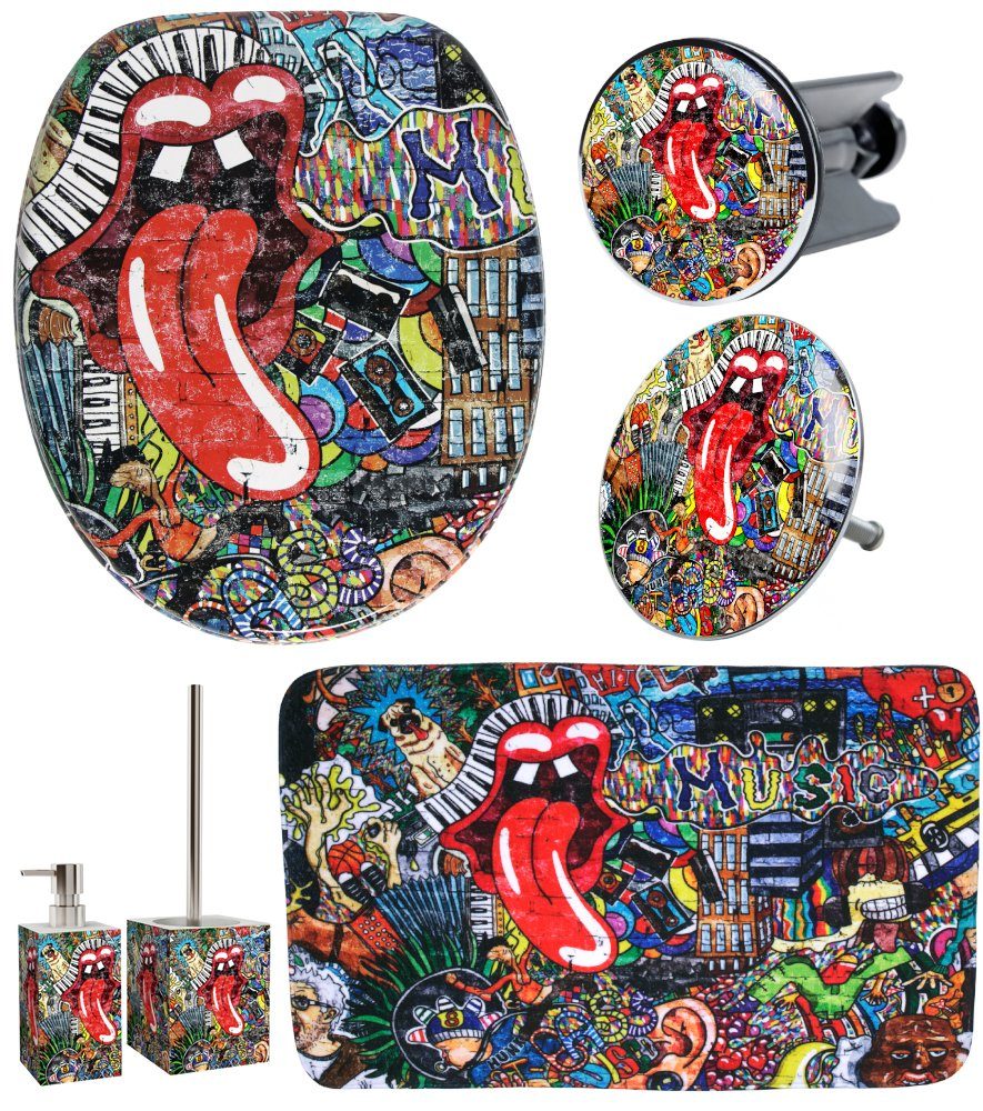 Sanilo Badaccessoire-Set 6-teilig Graffiti, WC-Sitz mit Absenkautomatik, Ba günstig online kaufen