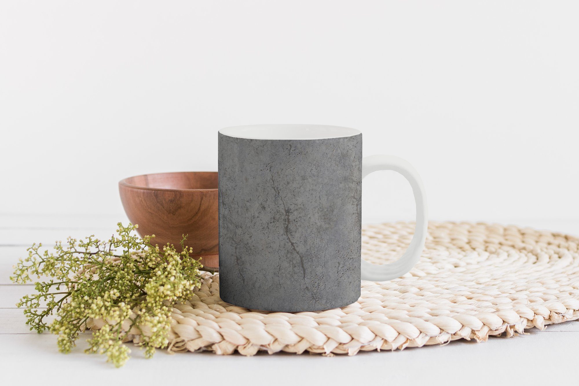 Geschenk - Becher, Teetasse, Wand MuchoWow - - Beton Kaffeetassen, Tasse Industriell Muster, Keramik, Teetasse,