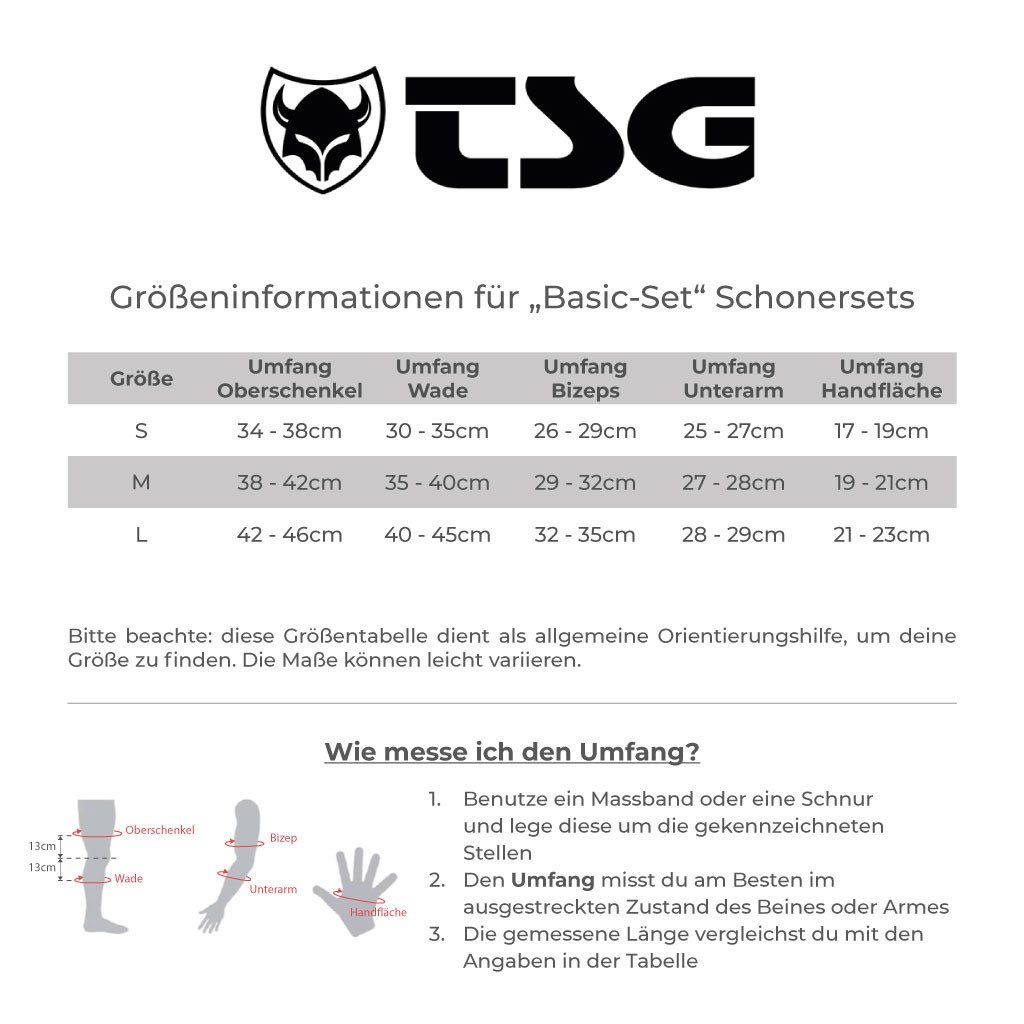 TSG Protektoren-Set Basic Set (mit Ellenbogenschutz, mit Knieschutz, mit Handgelenkschutz)